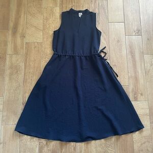 Anne Klein Navy sleeveless Midi Dress with Tie Waist women’s 8